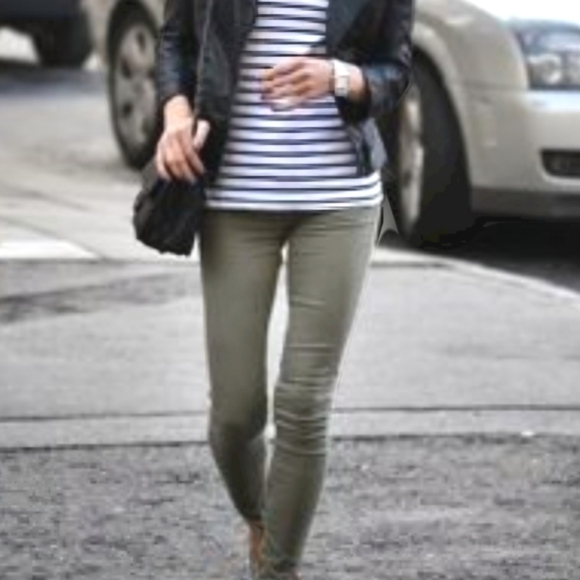 Olive Tommy Jeans High Rise Skinny Button Fly Raw Hem Stretch Green 4 - Picture 1 of 9